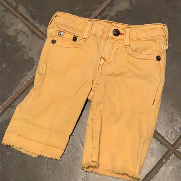 yellow true religion shorts